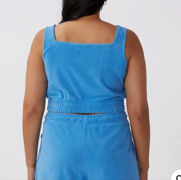 NWT- Cotton On Sweat To Swim Blue Women's Crop Top- Size 14 - Picture 2 of 4